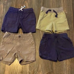 Four pairs kids shorts size 18 months.